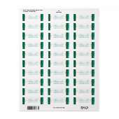 Emerald Green en Gold Waterverf Return Address Etiket (Full Sheet)