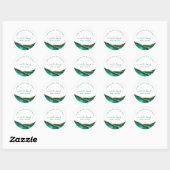 Emerald Green en Gold-Waterverf Ronde Sticker (Vel)