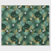 Emerald Green en Gold Wedding Cadeaupapier (Vlak)