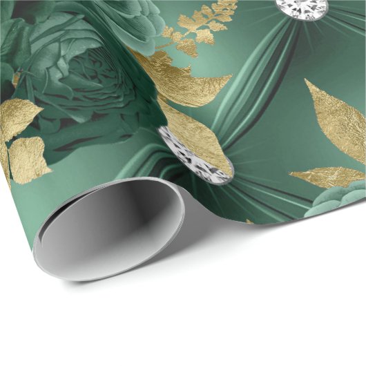 Emerald Green en Gold Wedding Cadeaupapier (Rol Hoek)