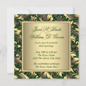Emerald Green en Gold Wedding Kaart (Voorkant)