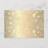 Emerald Green en Gold Wedding Receptie Kaart (Achterkant)