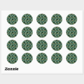 Emerald Green en Gold Wedding Ronde Sticker (Vel)