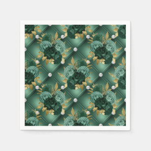 Emerald Green en Gold Wedding Servet