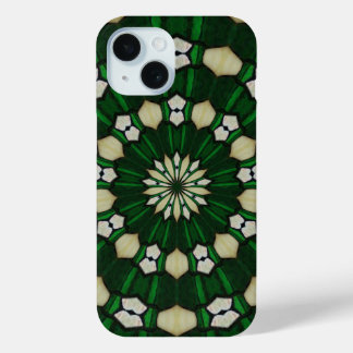 Emerald Green en Ivory Glass iPhone 15 Case