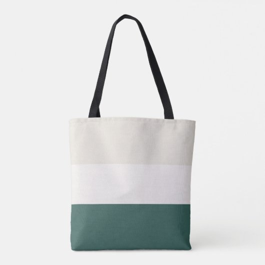 Emerald Green en Neutral strepen personaliseren de Tote Bag (Achterkant)