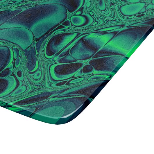 Emerald Green en Palatinate Blue Abstracte Marble Snijplank (Hoek)