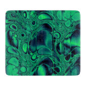 Emerald Green en Palatinate Blue Abstracte Marble Snijplank (Voorkant)