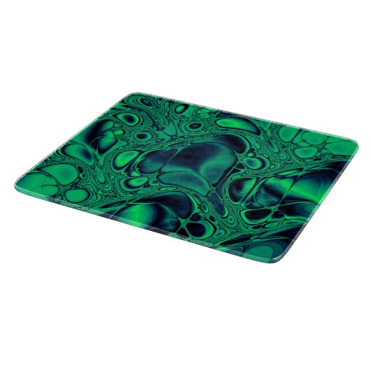 Emerald Green en Palatinate Blue Abstracte Marble Snijplank (Hoek)
