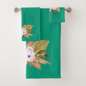 Emerald Green en Pampas Grass Bad Handdoek (Insitu)