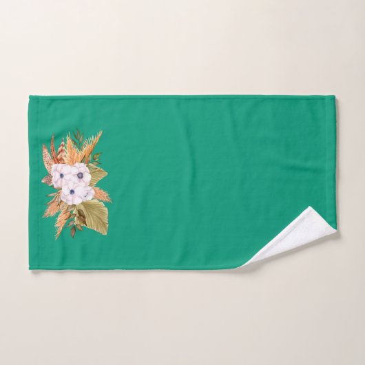 Emerald Green en Pampas Grass Bad Handdoek (Handdoek)