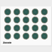 Emerald Green en Roos Gold Hartelijk dank Ronde Sticker (Vel)