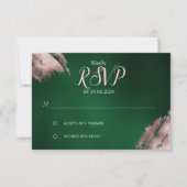 Emerald Green en Roos Gold RSVP-kaart RSVP Kaartje (Voorkant)