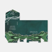 Emerald Green en Silver met parels Bedankdoosjes (Uitgevouwen)