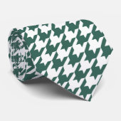 Emerald Green en White Classic Houndstooth Stropdas (Opgerold)