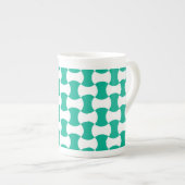 Emerald Green en White Geometric Pattern Porselein Kop (Voorkant rechts)