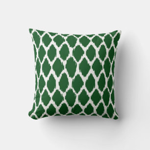 Emerald Green en White Ogee Patroon Kussen