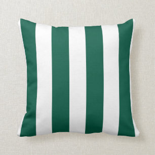 Emerald Green en White Striped Kussen