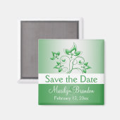 Emerald Green en White Wedding Favor Magnet (Voorkant / Achterkant)