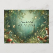 Emerald Green Enchanted Forest bruiloft Aankondigingskaart (Voorkant)