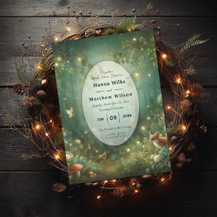 Emerald Green Enchanted Forest bruiloft Kaart