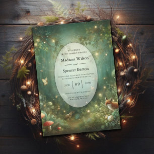 Emerald Green Enchanted Forest bruiloft Kaart
