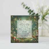 Emerald Green Enchanted Forest bruiloft Kaart (Staand voorkant)