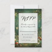 Emerald Green Enchanted Forest bruiloft RSVP Kaartje (Voorkant)