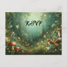 Emerald Green Enchanted Forest bruiloft Uitnodiging Briefkaart