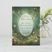 Emerald Green Enchanted Forest Wedding Kaart (Staand voorkant)