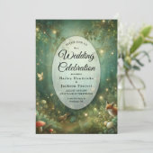 Emerald Green Enchanted Forest Wedding Kaart (Staand voorkant)