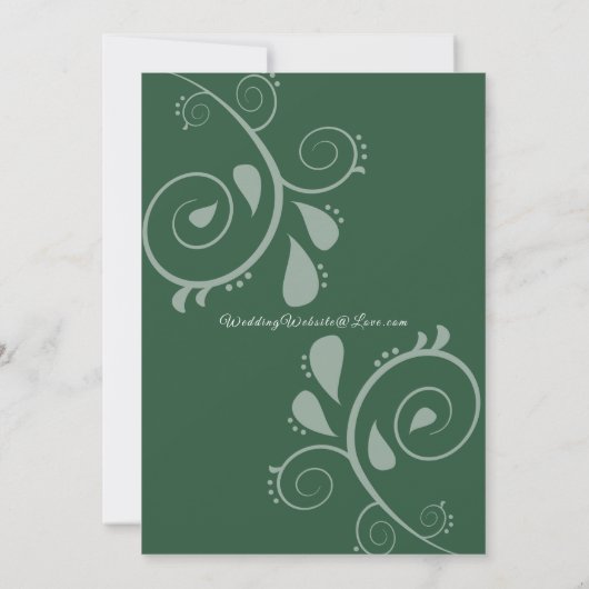Emerald Green Enchanted Forest Wedding Kaart (Achterkant)