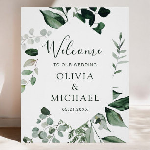 Emerald Green Eucalyptus Greenery Wedding Perfect Poster