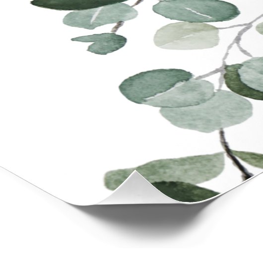 Emerald Green Eucalyptus Greenery Wedding Perfect Poster (Hoek)