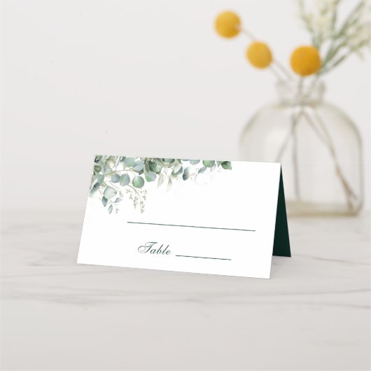 Emerald Green Eucalyptus Sage Green Waterverf Plaatskaartje (Voorkant)