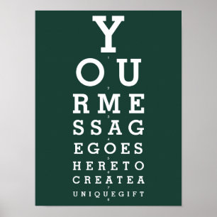 Emerald Green Eyesight Chart Aangepast Bericht Poster