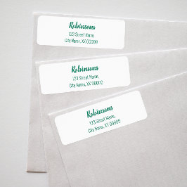 Emerald Green Familienaam Naam Terug Adres Label