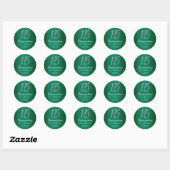 Emerald Green Faux 15 Quinceanera Ronde Sticker (Vel)