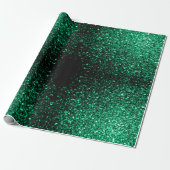 Emerald Green faux glitter Cadeaupapier (Uitgerold)