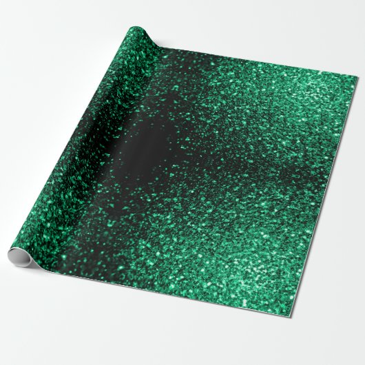 Emerald Green faux glitter Cadeaupapier (Uitgerold)