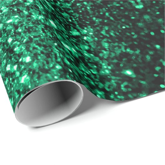 Emerald Green faux glitter Cadeaupapier (Rol Hoek)
