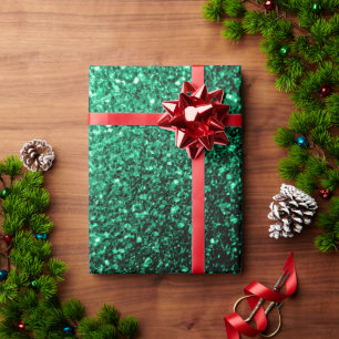 Emerald Green faux glitter Cadeaupapier
