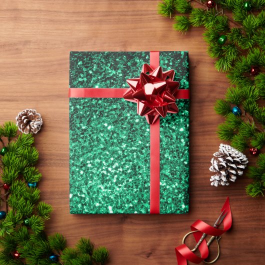 Emerald Green faux glitter Cadeaupapier (Feestdagen Geschenken)
