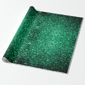 Emerald Green faux glitter Cadeaupapier (Uitgerold)