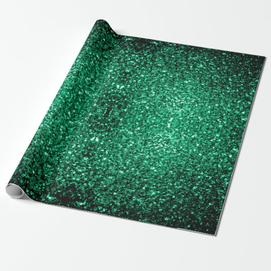 Emerald Green faux glitter Cadeaupapier (Uitgerold)