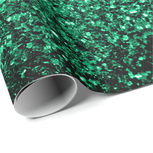 Emerald Green faux glitter Cadeaupapier (Rol Hoek)