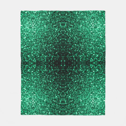 Emerald Green faux glitter Fleece Deken (Voorkant)