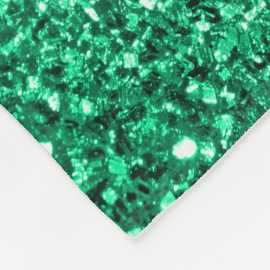 Emerald Green faux glitter Fleece Deken (Hoek)