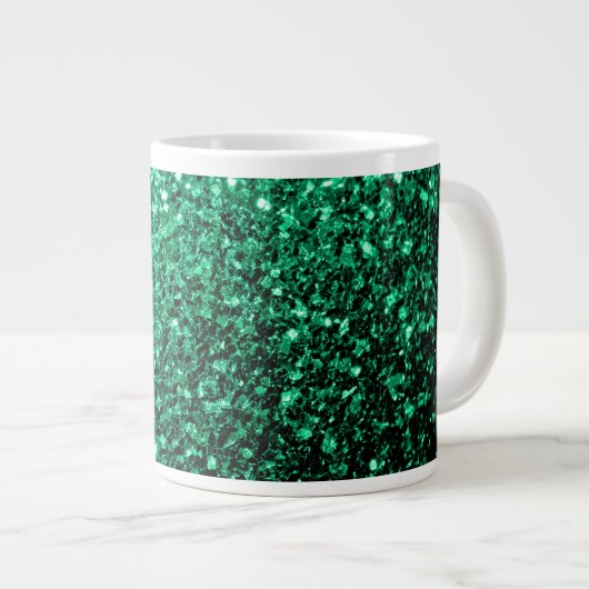 Emerald Green faux glitter Grote Koffiekop (Voorkant rechts)