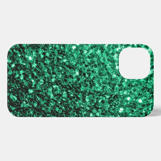 Emerald Green faux glitter iPhone Hoesje (Achterkant horizontaal)
